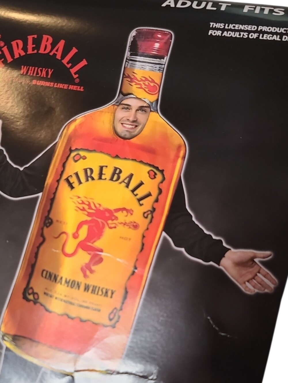 NWT Fireball Whisky Bottle Halloween Costume Adult One Size S-XL